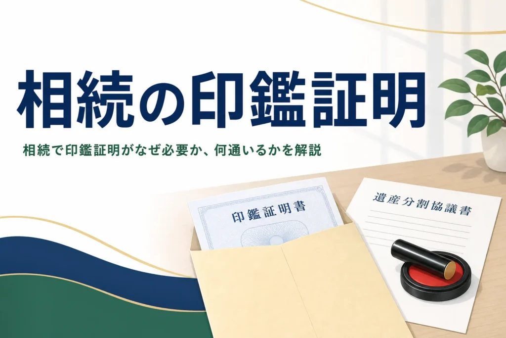 相続で印鑑証明がなぜ必要か、何通いるかを解説する記事のアイキャッチ