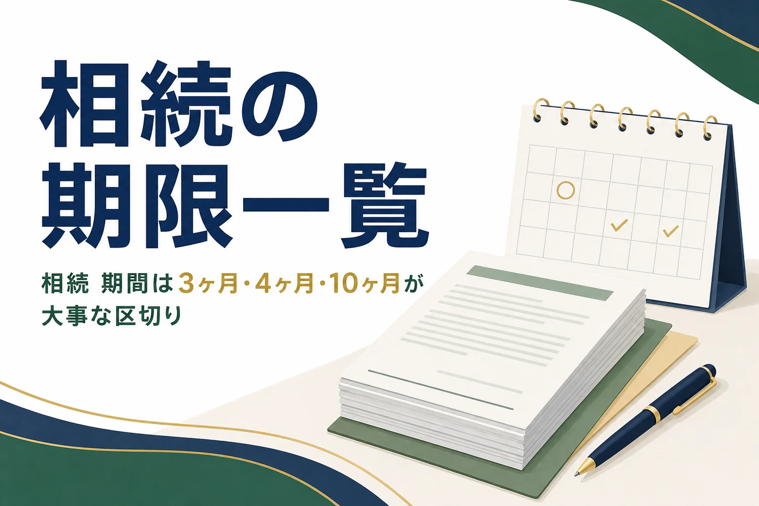 相続の期間と3ヶ月・4ヶ月・10ヶ月以内にやることを解説する記事のアイキャッチ