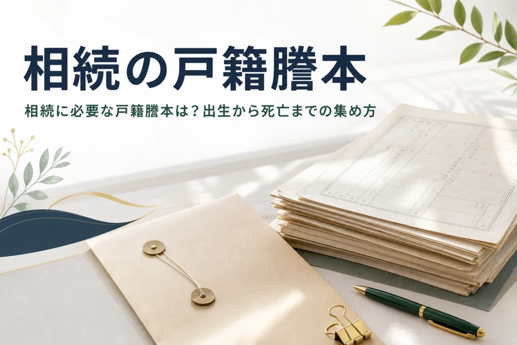 相続に必要な戸籍謄本の種類と出生から死亡までの集め方を解説する記事のアイキャッチ
