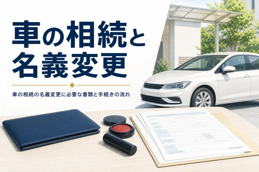 車の相続の名義変更の必要書類と流れを解説する記事のアイキャッチ