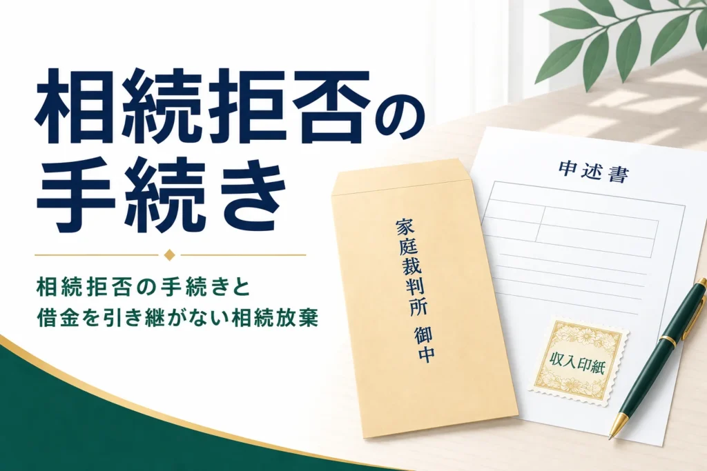 相続拒否の手続きと相続放棄を解説する記事のアイキャッチ