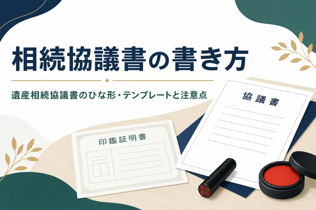 遺産相続協議書の書き方とひな形を解説する記事のアイキャッチ
