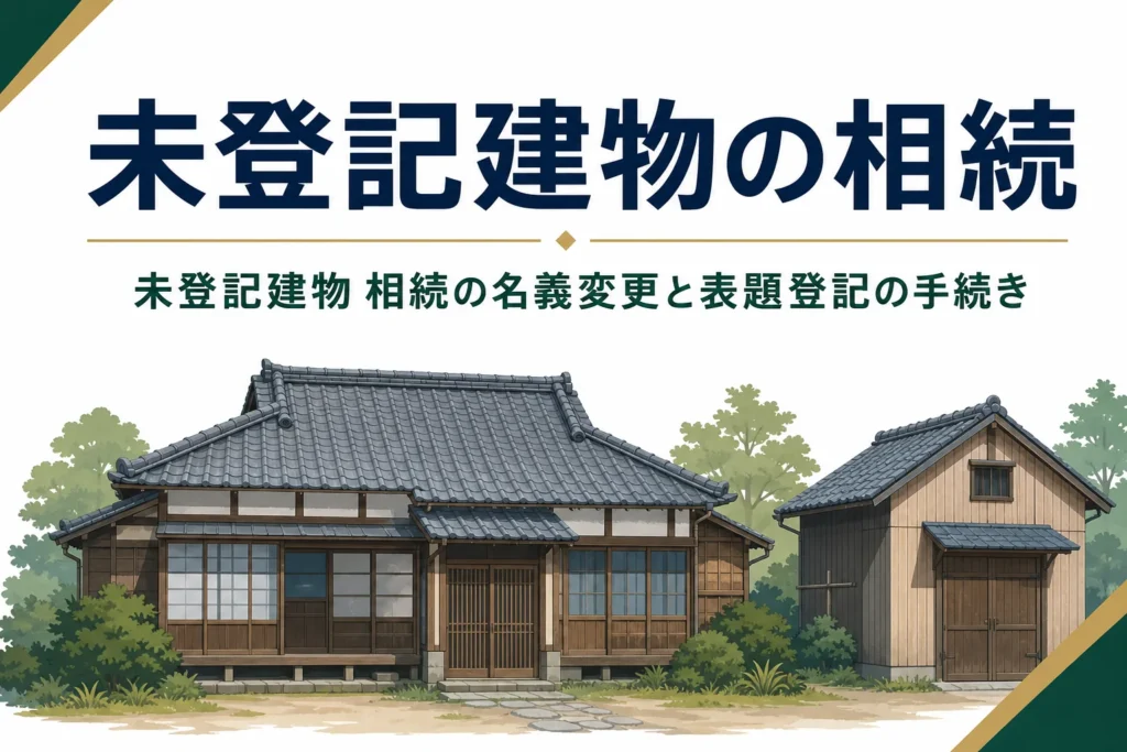 未登記建物を相続した時の名義変更と表題登記の手続きを解説する記事のアイキャッチ