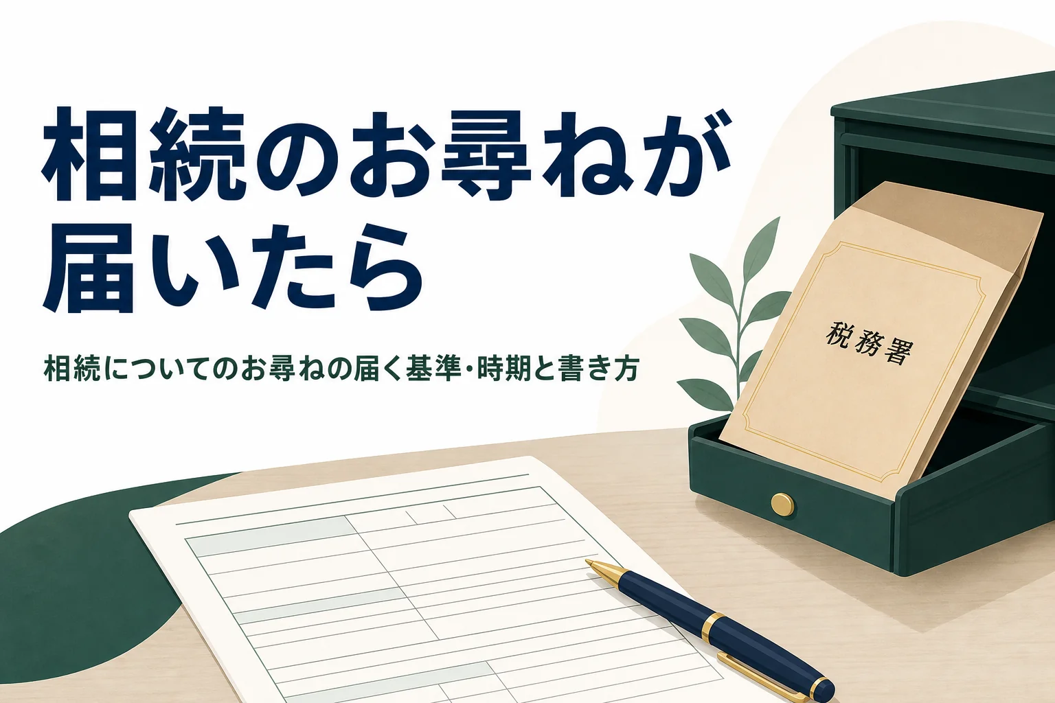 相続についてのお尋ねが届いた時の対応を解説する記事のアイキャッチ