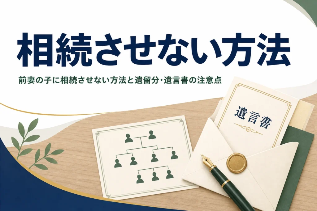 前妻の子や兄弟に相続させない方法を解説する記事のアイキャッチ