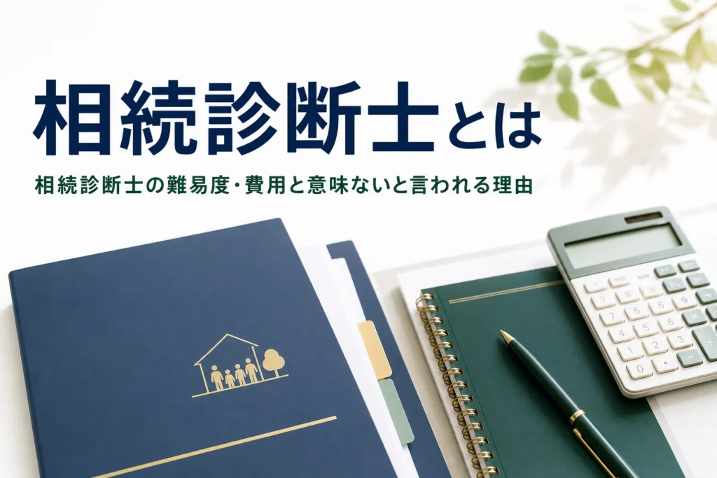 相続診断士の難易度・費用と意味ないと言われる理由を解説する記事のアイキャッチ