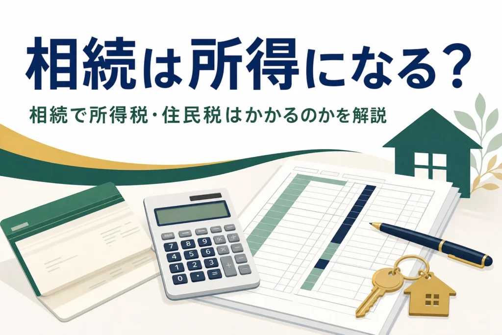 相続した財産に所得税や住民税がかかるかを解説する記事のアイキャッチ