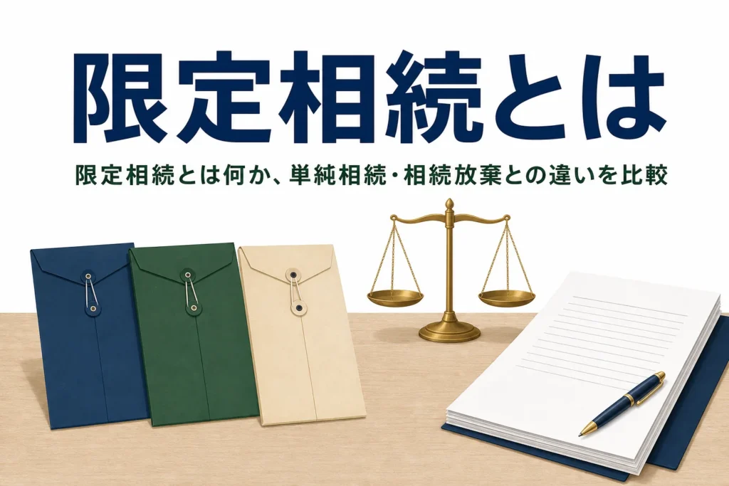 限定相続とは何か、単純相続・相続放棄との違いと相続の種類を解説する記事のアイキャッチ