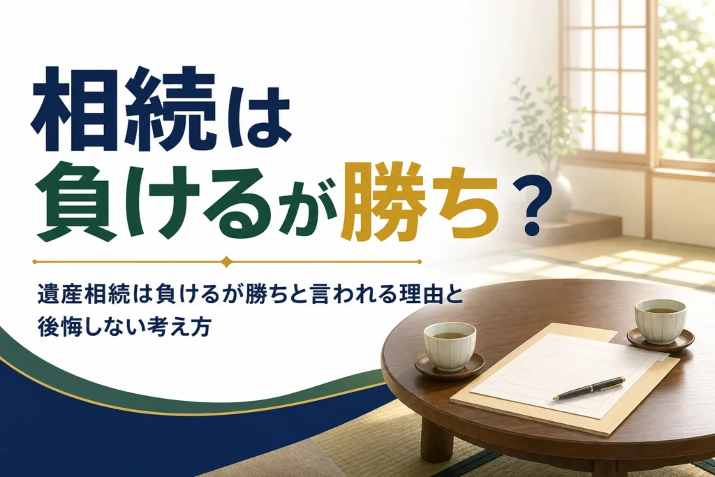 遺産相続は負けるが勝ちと言われる理由と後悔しない考え方を解説する記事のアイキャッチ