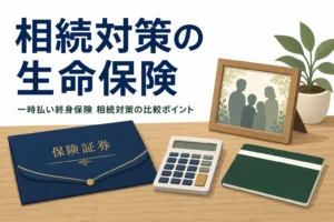一時払い終身保険を相続対策に使う時の比較ポイントを解説する記事のアイキャッチ