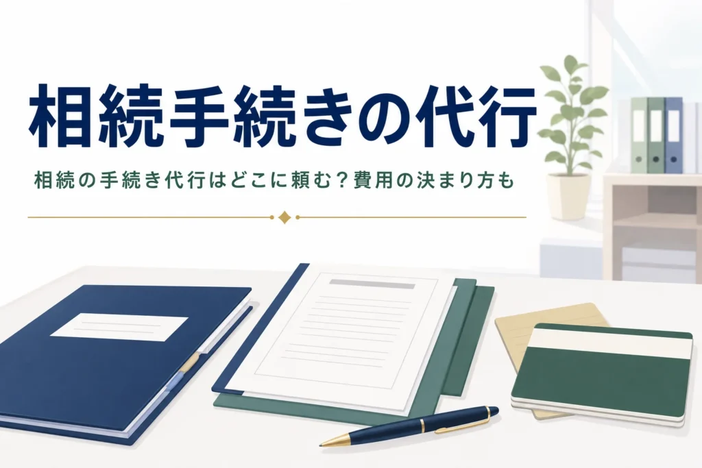 相続手続きの代行先と費用の考え方を解説する記事のアイキャッチ