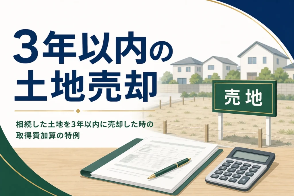 相続した土地を3年以内に売却した時に使える取得費加算の特例を解説する記事のアイキャッチ