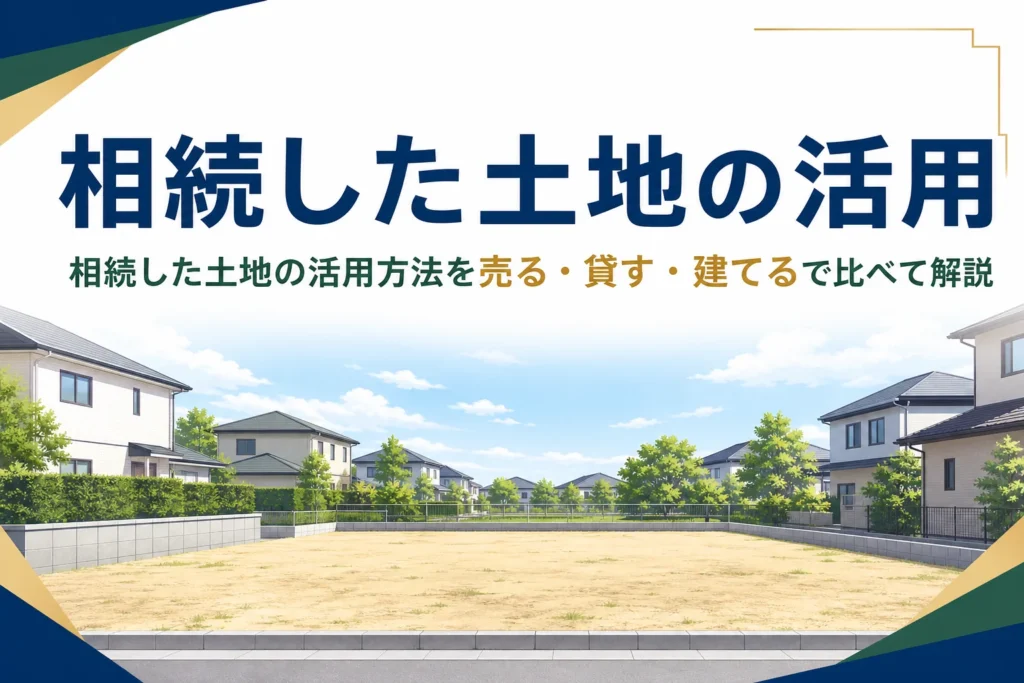 相続した土地の活用方法を売る・貸す・建てるで比べて解説する記事のアイキャッチ