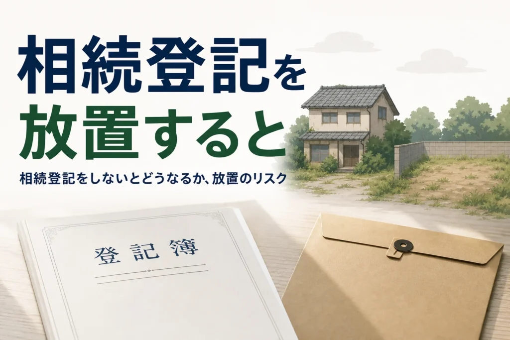 相続登記をしないとどうなるか、放置するリスクを解説する記事のアイキャッチ