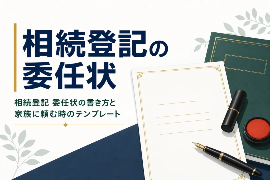 相続登記の委任状の書き方と家族に頼む場合のテンプレートを解説する記事のアイキャッチ