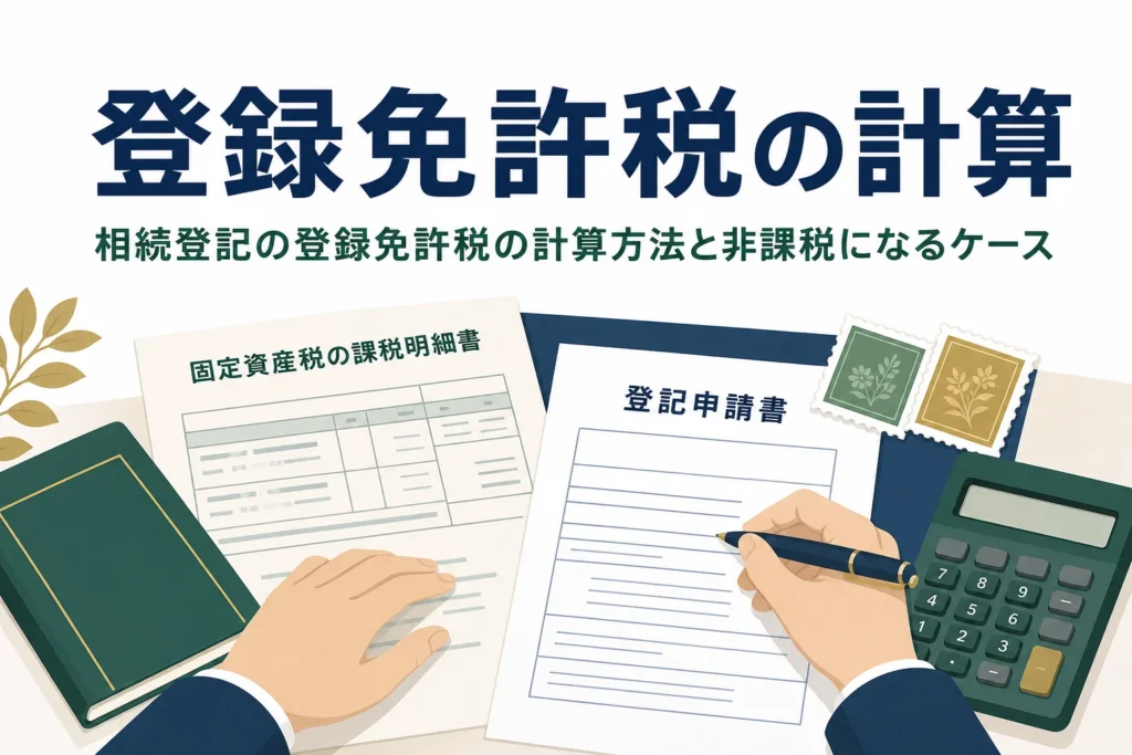 相続登記の登録免許税の計算方法と非課税になるケースを解説する記事のアイキャッチ