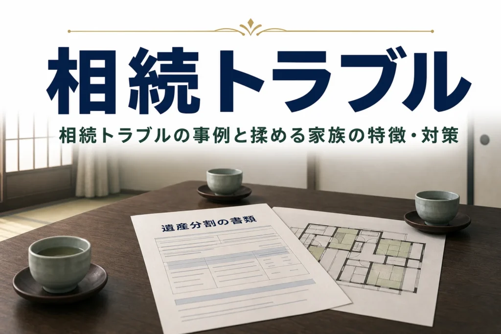 相続トラブルの事例と揉めないための対策を解説する記事のアイキャッチ
