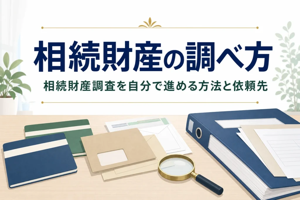 相続財産調査のやり方と依頼先を解説する記事のアイキャッチ