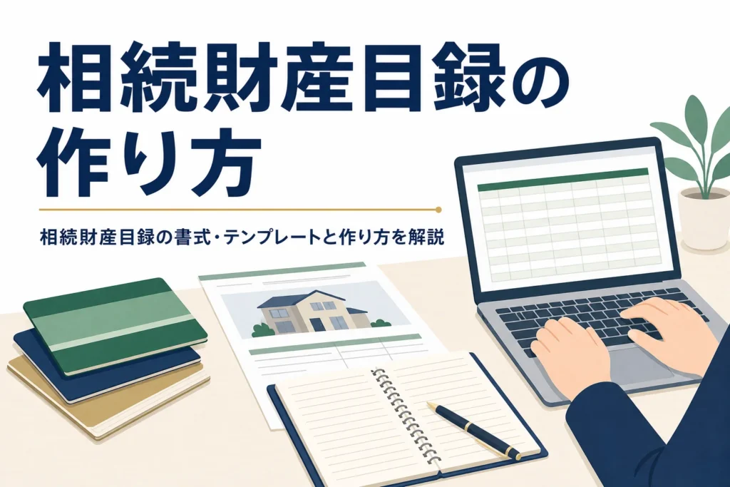 相続財産目録の書式と作り方を解説する記事のアイキャッチ