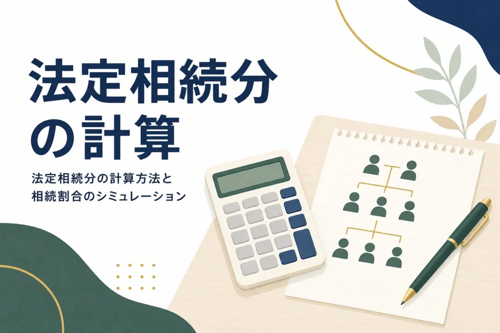 法定相続分の計算方法と相続割合のシミュレーションを解説する記事のアイキャッチ