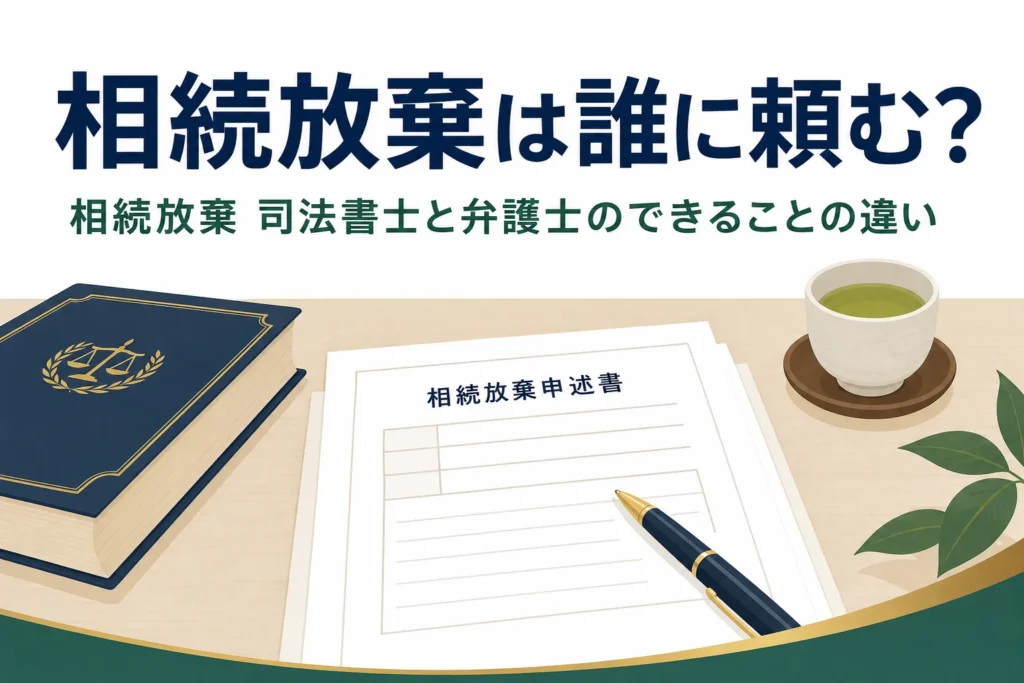 相続放棄を司法書士と弁護士のどちらに頼むかを解説する記事のアイキャッチ