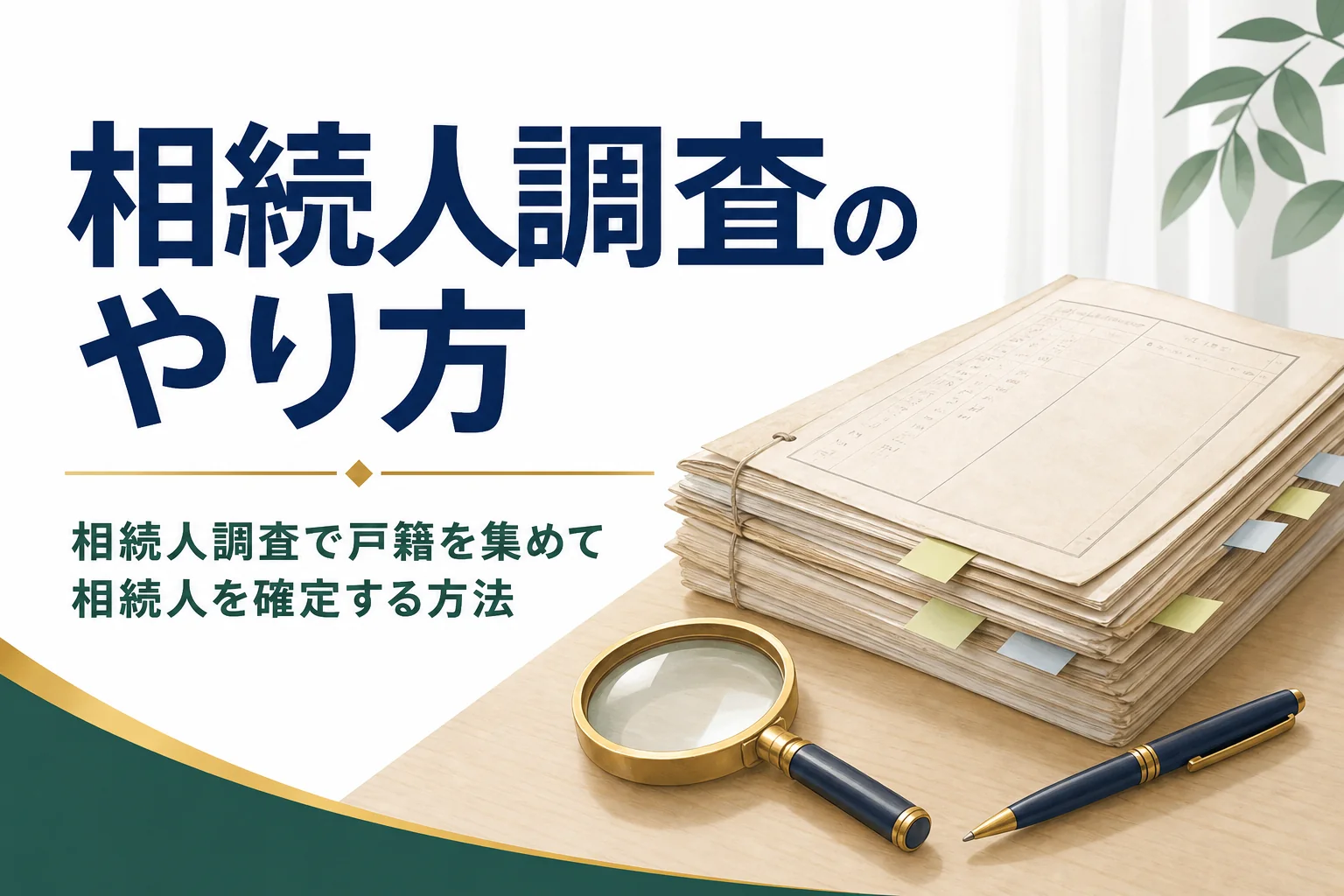 戸籍を集めて相続人を確定する相続人調査のやり方を解説する記事のアイキャッチ
