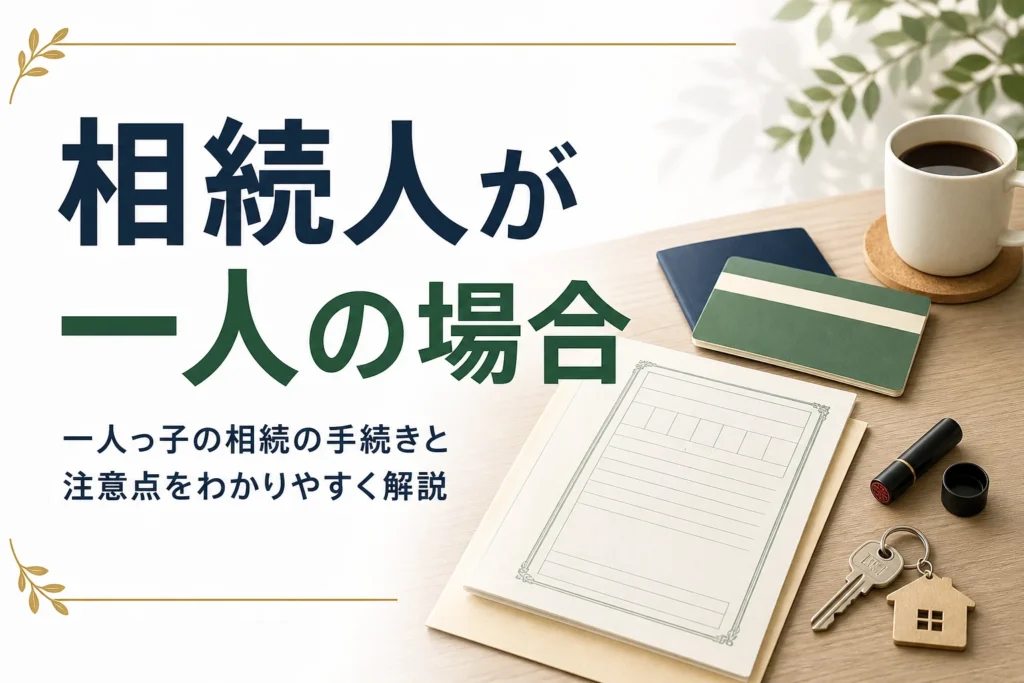 相続人が一人の場合の一人っ子の相続手続きを解説する記事のアイキャッチ