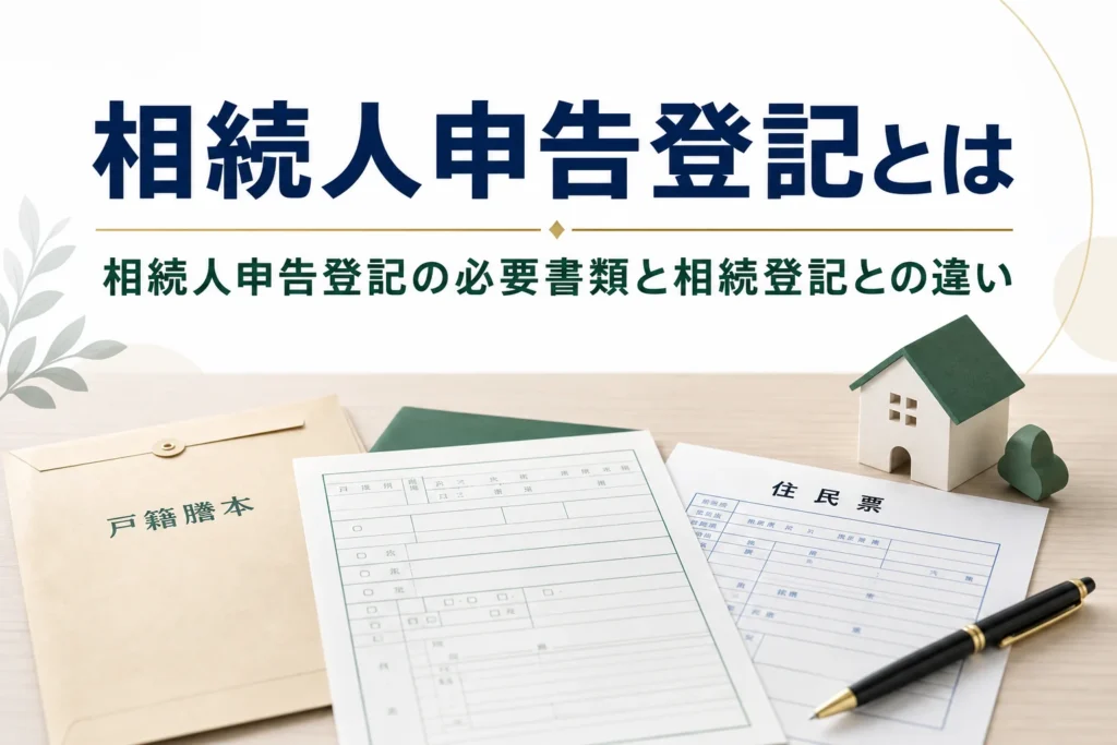 相続人申告登記の仕組みと相続登記との違いを解説する記事のアイキャッチ
