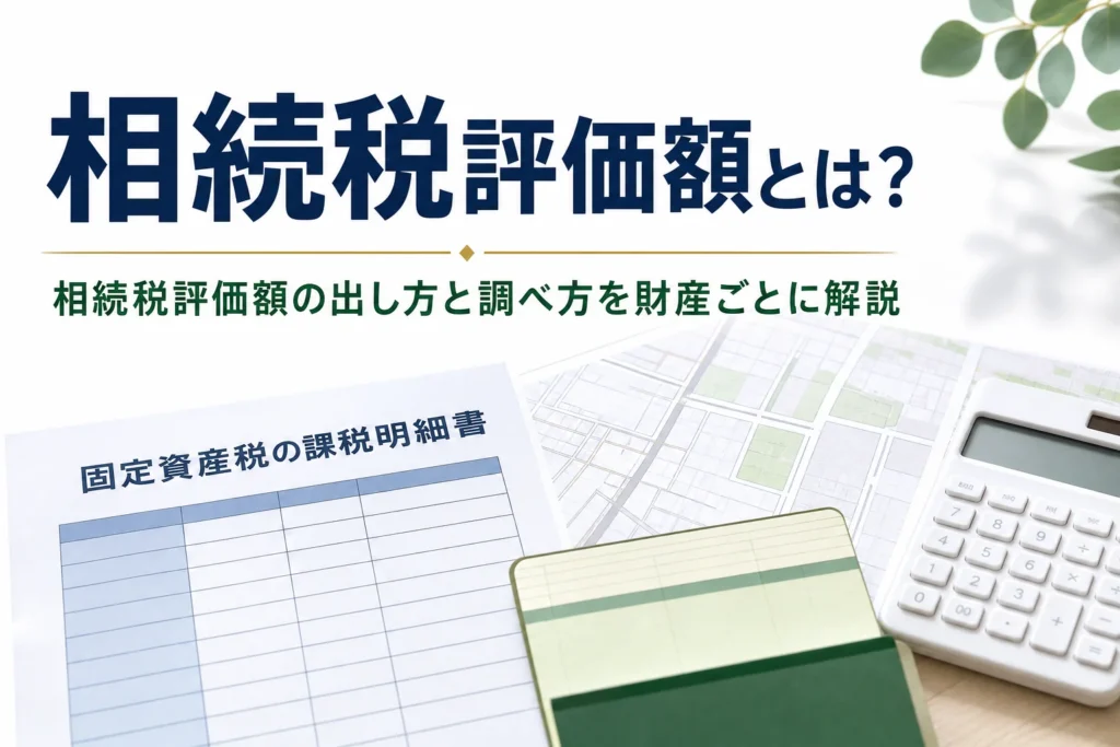相続税評価額の出し方と調べ方を解説する記事のアイキャッチ