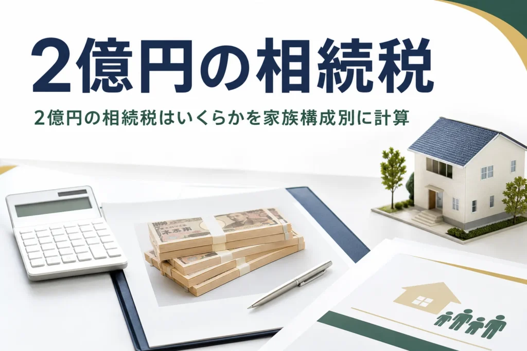 1億5,000万円と2億円の相続税を家族構成別に解説する記事のアイキャッチ