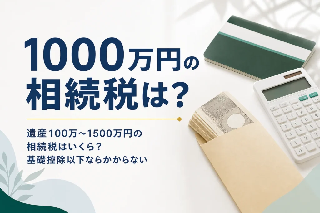 遺産100万円から1,500万円の相続税がいくらかを解説する記事のアイキャッチ