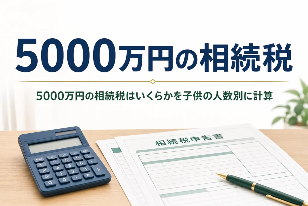 遺産5000万円の相続税を家族構成別に計算する記事のアイキャッチ