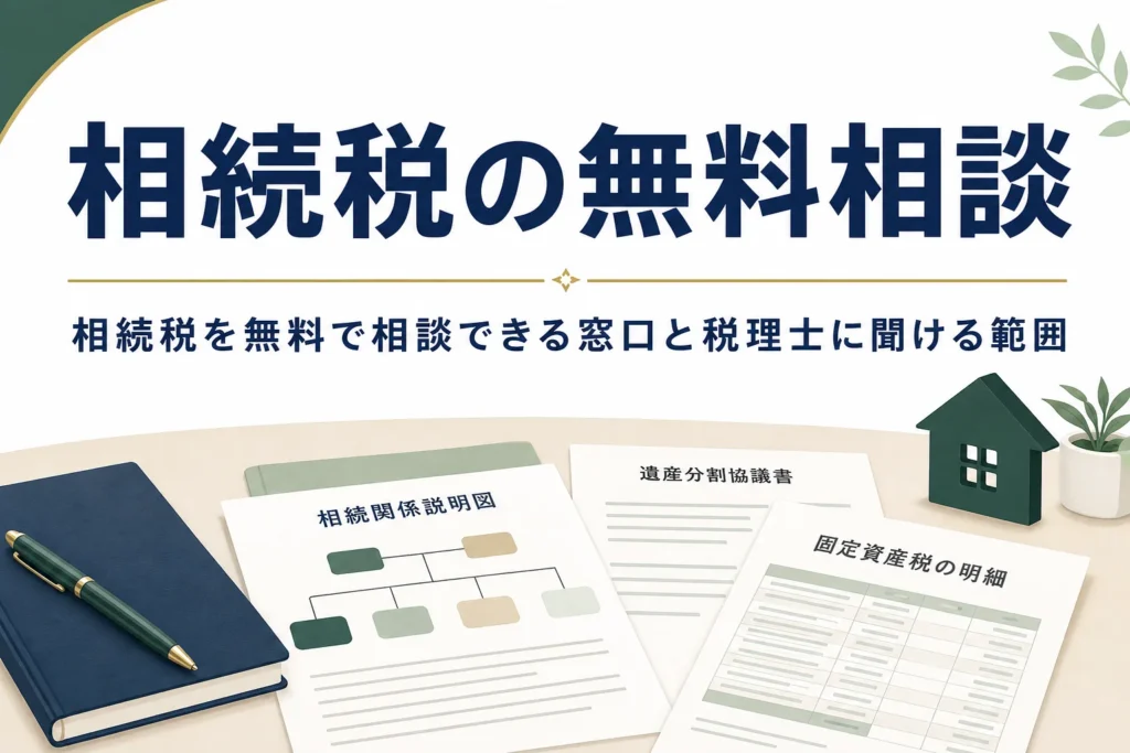 相続税を無料で相談できる窓口と税理士の無料相談の使い方を解説する記事のアイキャッチ