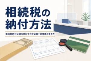 相続税を銀行窓口で納付する時に必要なものを解説する記事のアイキャッチ