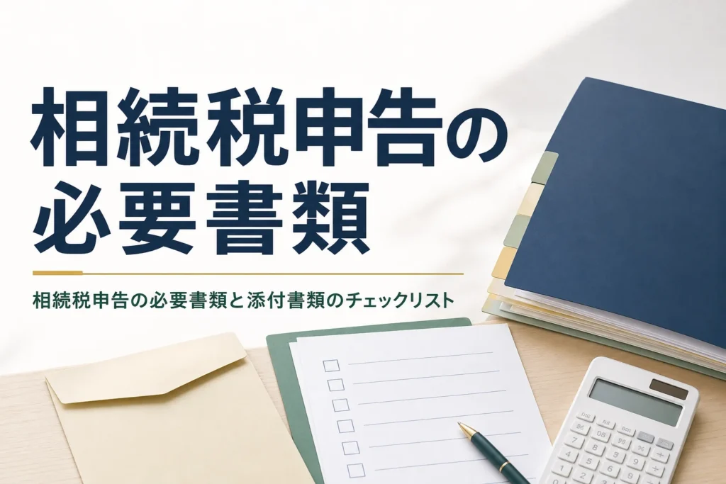 相続税申告の必要書類と添付書類を一覧で解説する記事のアイキャッチ
