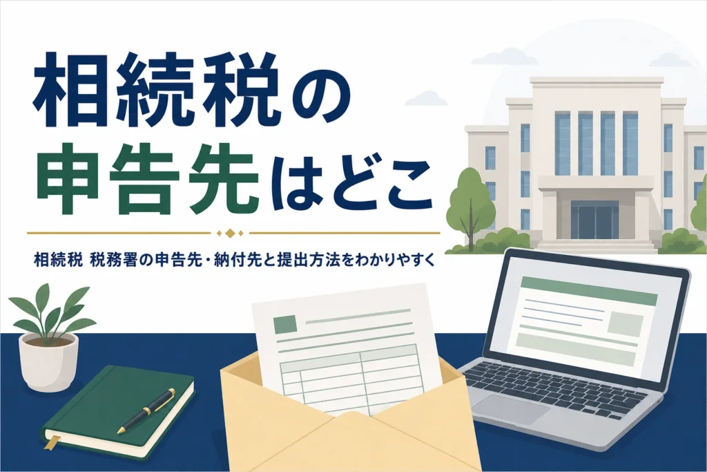 相続税の申告先・納付先の税務署と提出方法を解説する記事のアイキャッチ