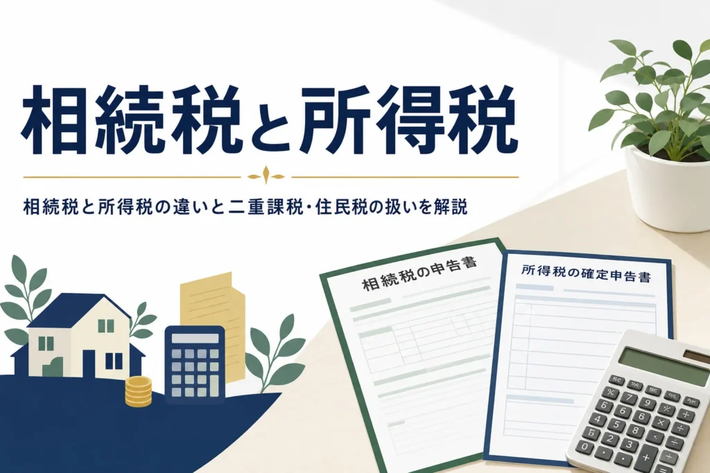 相続税と所得税の違いと二重課税・住民税の扱いを解説する記事のアイキャッチ