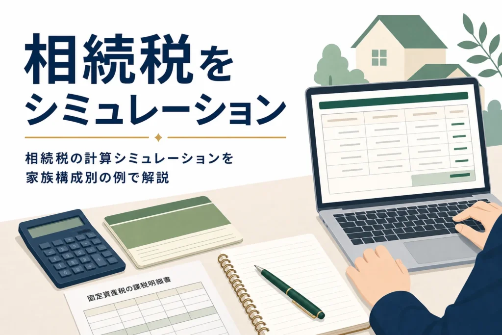 相続税の計算シミュレーションと概算ツールの使い方を解説する記事のアイキャッチ