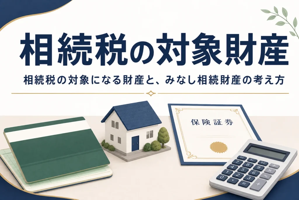 相続税の対象になる財産一覧とみなし相続財産を解説する記事のアイキャッチ