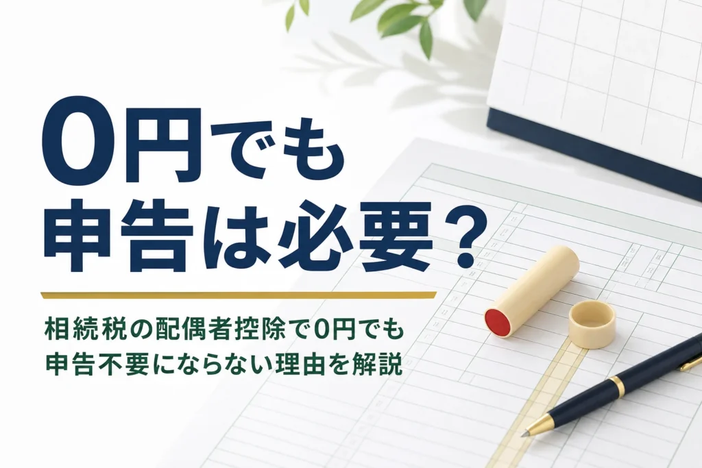 配偶者控除や障害者控除で相続税が0円の時の申告要件を解説する記事のアイキャッチ