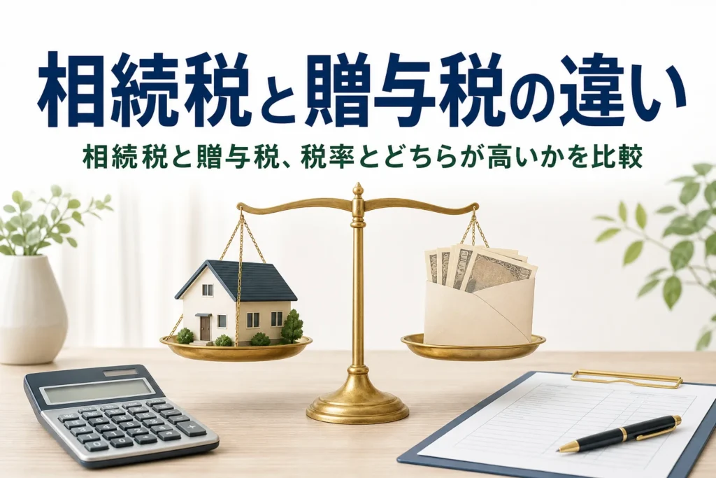 相続税と贈与税の違いと、どちらが高いかを比較する記事のアイキャッチ