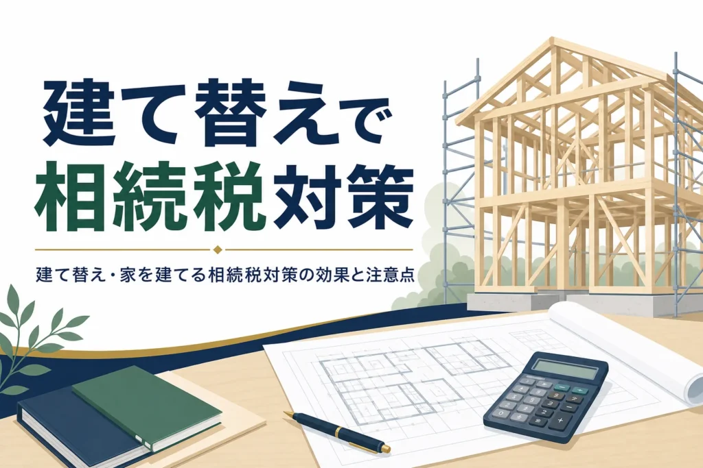 建て替えや家を建てることによる相続税対策の効果と注意点を解説する記事のアイキャッチ