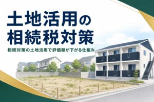 土地活用による相続税対策と評価額の計算例を解説する記事のアイキャッチ