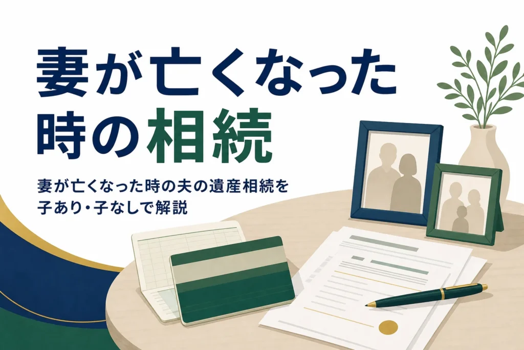 妻が亡くなった時の夫の相続を子あり・子なし別に解説する記事のアイキャッチ