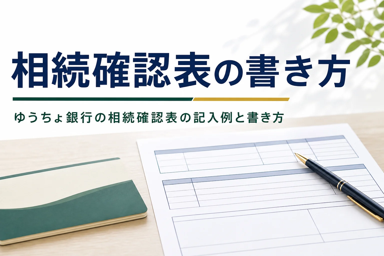 ゆうちょ銀行の相続確認表の記入例と書き方を解説する記事のアイキャッチ