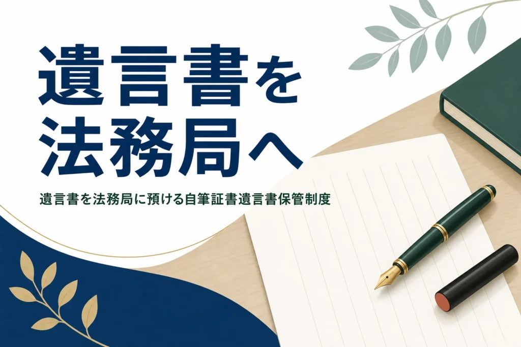 遺言書を法務局に預ける自筆証書遺言書保管制度を解説する記事のアイキャッチ
