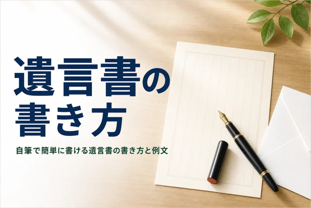 自筆の遺言書の書き方と例文を解説する記事のアイキャッチ