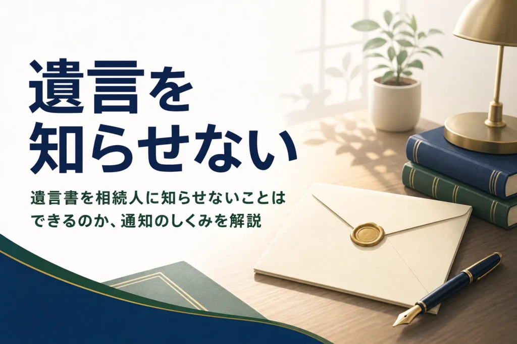 遺言書を相続人に知らせないことができるかを解説する記事のアイキャッチ