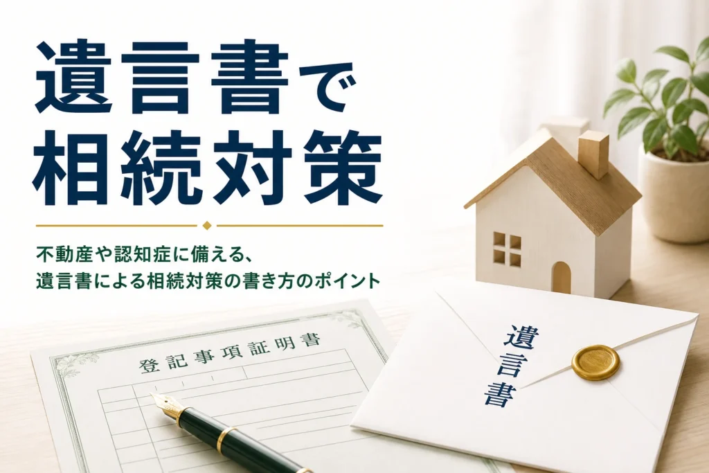遺言書による不動産と認知症に備えた相続対策を解説する記事のアイキャッチ