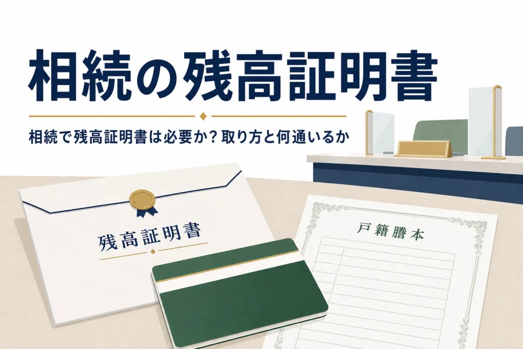 相続で残高証明書が必要かどうかと取り方を解説する記事のアイキャッチ
